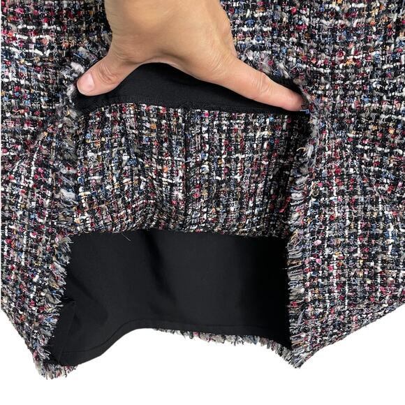 Talbots Tweed Sleeveless Sheath Dress Fringe Metallic Classic Career Multi Sz 8 - Picture 10 of 14